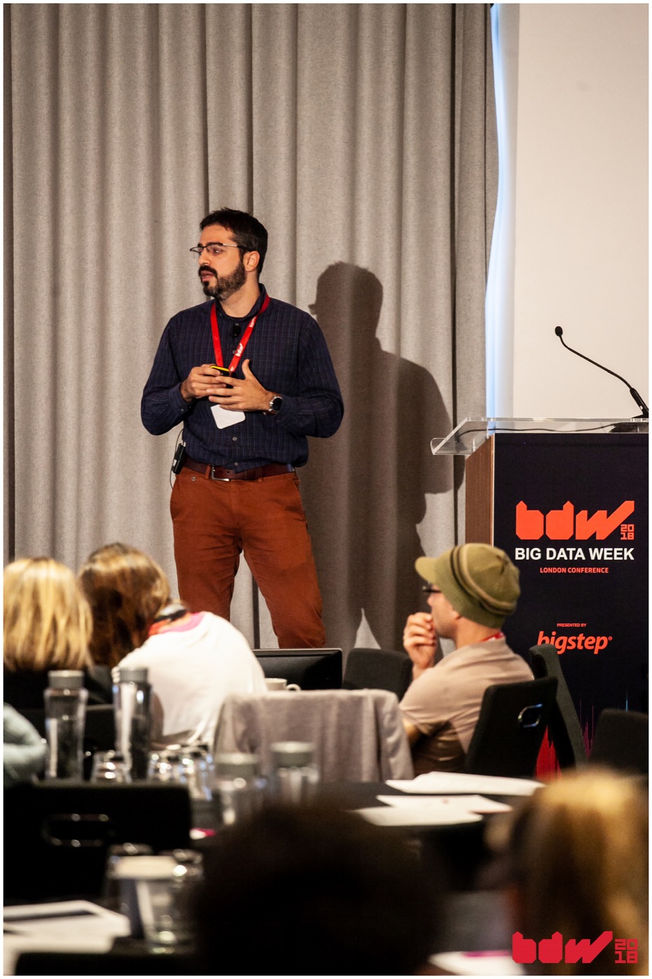 Christos Hadjinikolis speaking at Big Data London in 2018