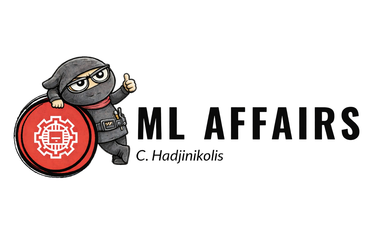 ML-Affairs logo with ninja engineer mascot